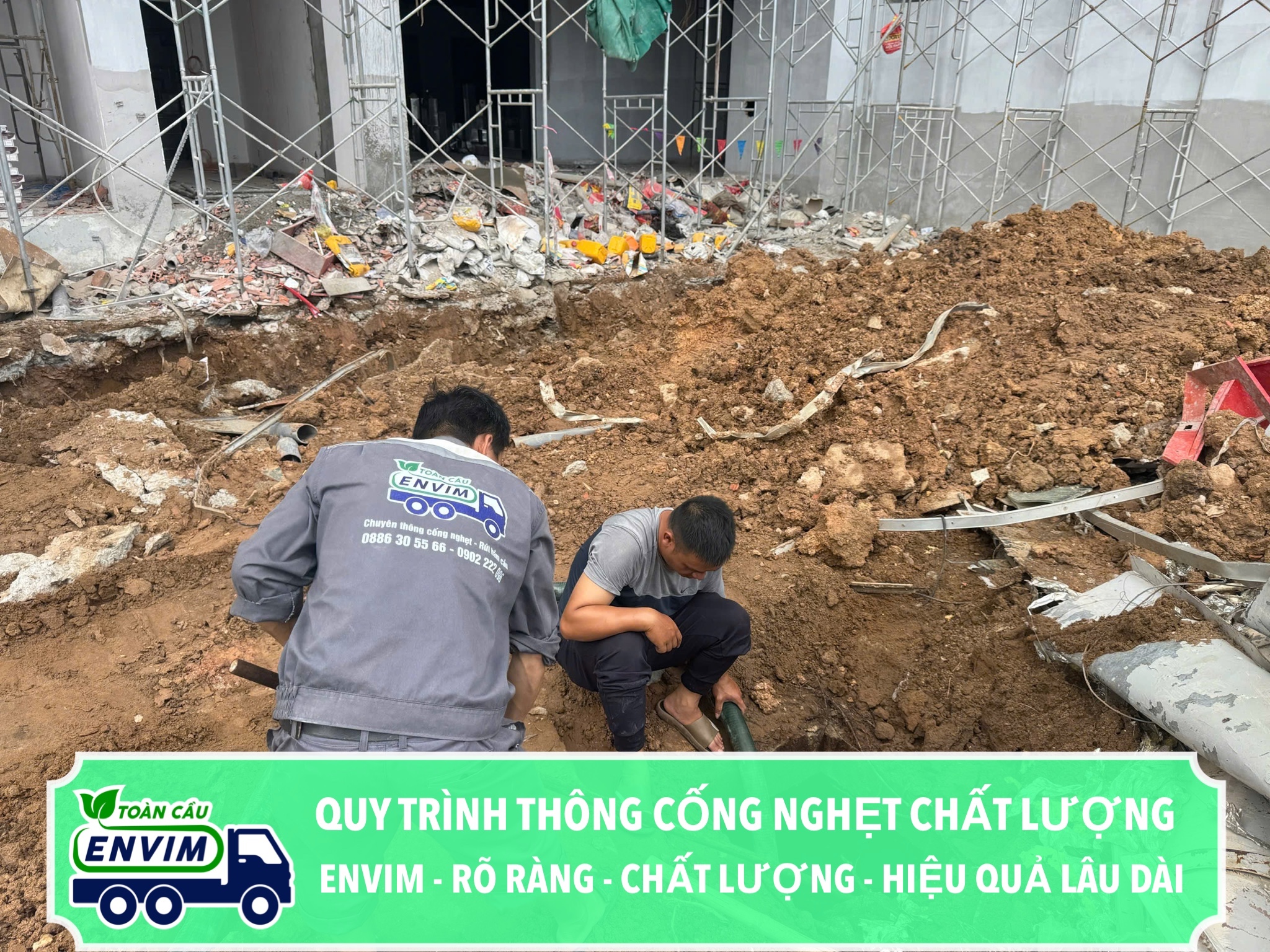 Quy trình các bước xử lý thông cống nghẹt chuyên nghiệp tại ENVIM