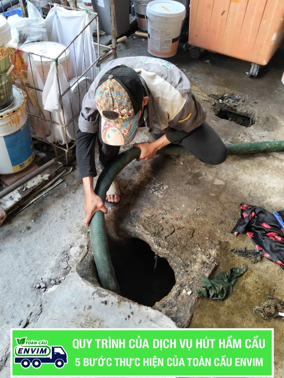 Quy trình thực hiện dịch vụ hút hầm cầu tại Bà Rịa