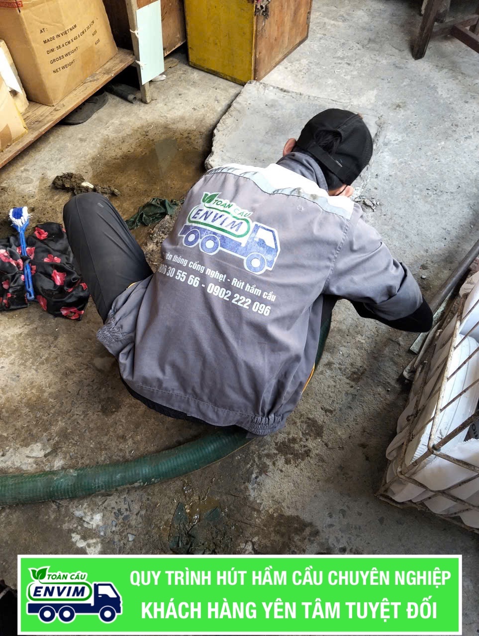 Quy trình hút hầm cầu chuyên nghiệp của Toàn Cầu Envim