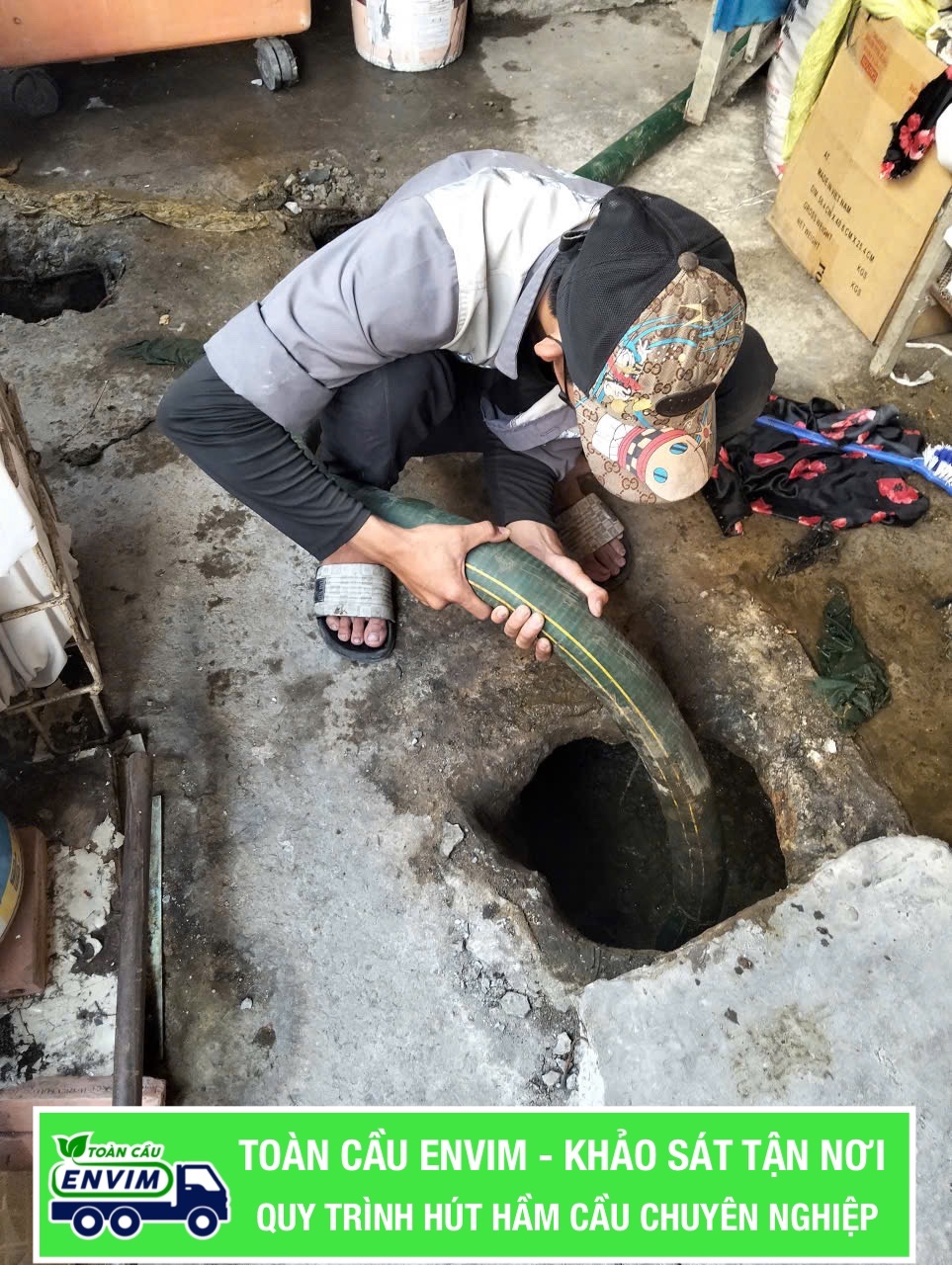 Quy trình hút hầm cầu tại Trảng Bom