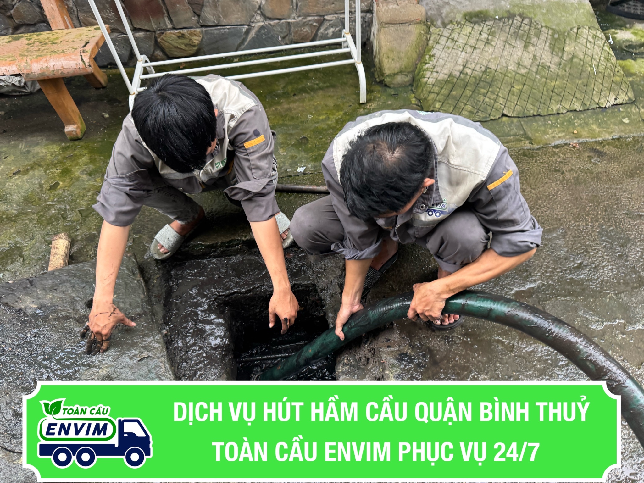 Dịch Vụ Hút Hầm Cầu Quận Bình Thuỷ - Toàn Cầu ENVIM - Phục Vụ 24/7