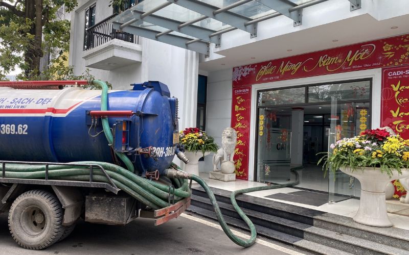 hút bể phót tại cầu giấy